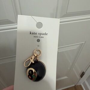 kate spade x target black & gold 8-ball keychain